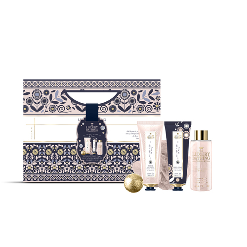 The Luxury Bathing Company Velvet Rose & Peony Perfect Night In 5 Piece Gift Set