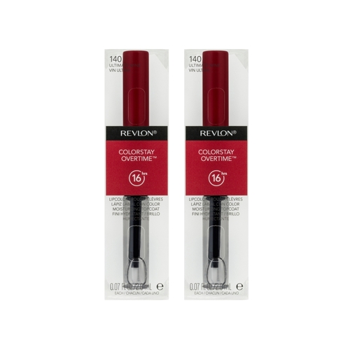2 x Revlon Colorstay Overtime Lipcolor 2mL - 140 Ultimate Wine