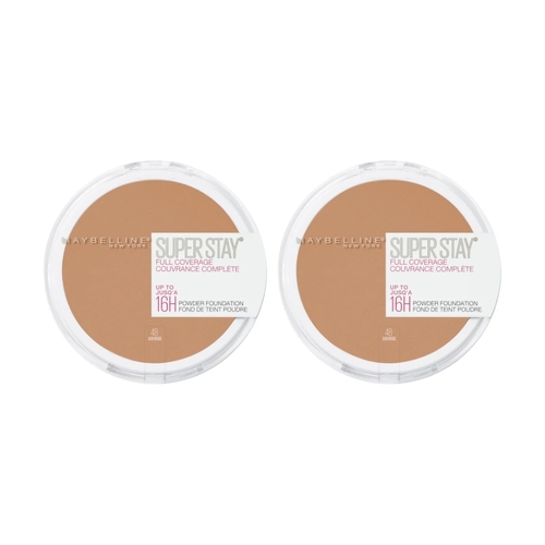 2 x Maybelline SuperStay 16HR Full Coverage Powder Foundation 9g - 48 Sun Beige