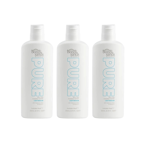 3 x Bondi Sands Pure Self Tan Foaming Water 200mL - Light/Medium