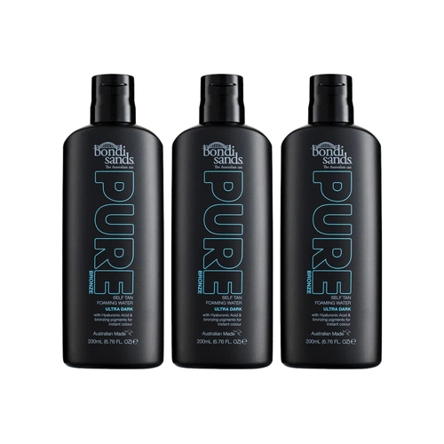 3 x Bondi Sands Pure Bronze Self Tan Foaming Water 200mL - Ultra Dark