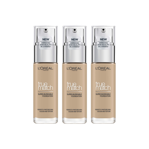 3 x L'Oreal Paris True Match Super Blendable Liquid Foundation 30mL - 2.N Vanilla