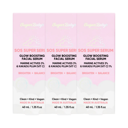 3 x SugarBaby SOS Super Serum Glow Boosting Facial Serum 40mL