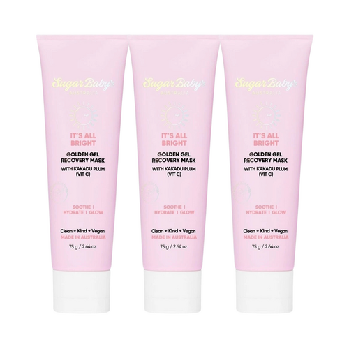 3 x SugarBaby Its All Bright Golden Gel Recovery Mask 75g