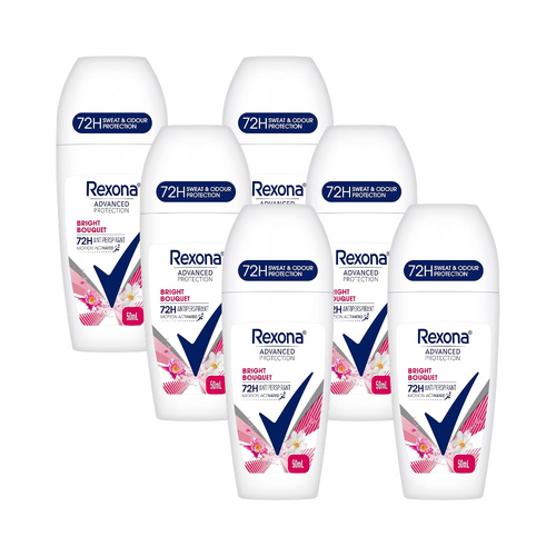 6 x Rexona Advanced Protection Roll On Deodorant Bright Bouquet 50mL