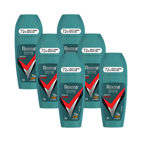 6 x Rexona Advanced Protection Roll On Deodorant Sport 50mL