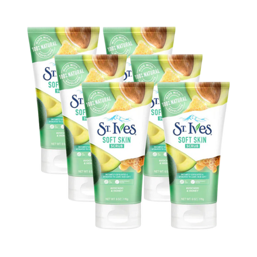 6 x St Ives Soft Skin Avocado And Honey Scrub 170g