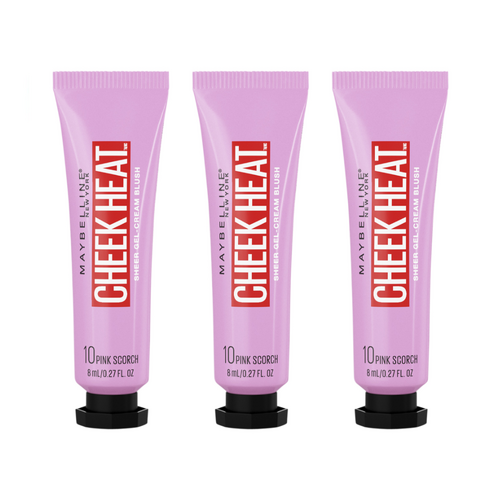 3 x Maybelline Cheek Heat Blush 8mL - 10 Pink Scorch