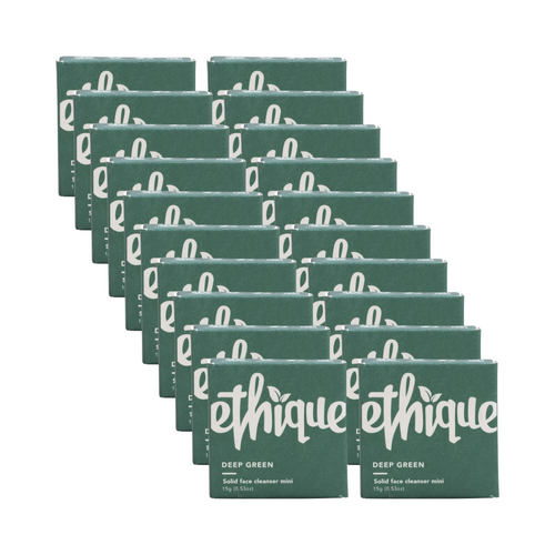 20 x Ethique Solid Mini Face Cleanser Deep Green Oily to Normal Skin 15g