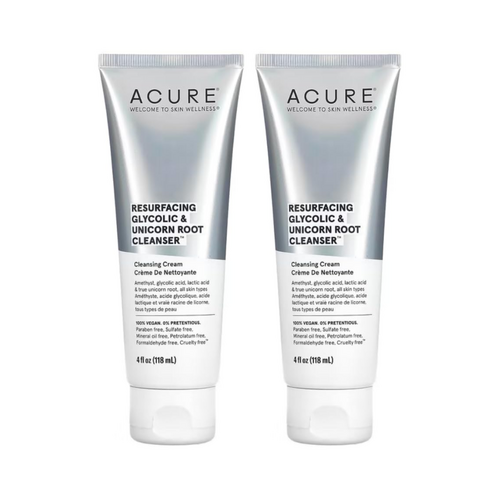 2 x ACURE Resurfacing Glycolic & Unicorn Root Cleanser 118mL