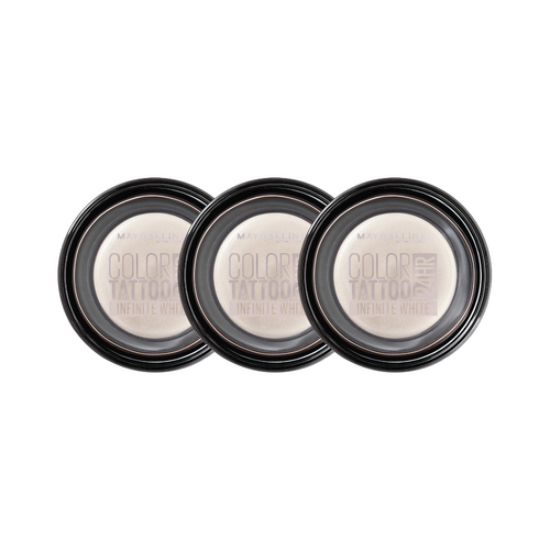 3 x Maybelline Color Tattoo 24HR Cream Gel Eyeshadow - 45 Infinite White 