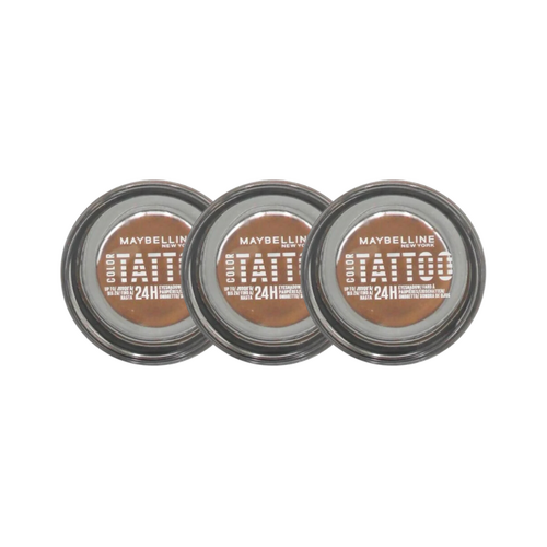 3 x Maybelline Color Tattoo 24HR Cream Gel Eyeshadow - 35 On And On Bronze 