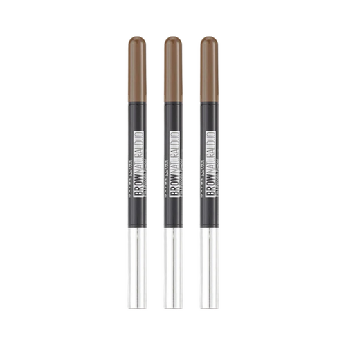 3 x Maybelline Brow Natural Duo 2 In 1 Pencil And Powder 0.65g - Brown