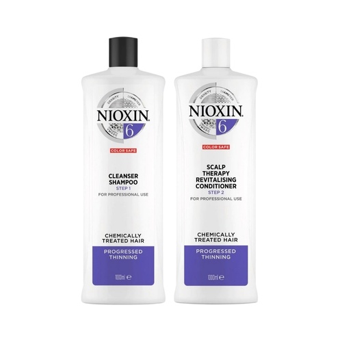 Nioxin System 6 Cleanser Shampoo and Revitalising Conditioner 1 Litre/1000mL Bundled Duo