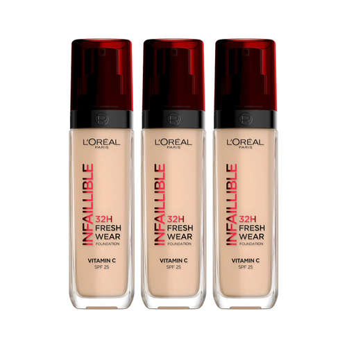 3 x L'Oreal Paris Infaillible 32H Fresh Wear Liquid Foundation 30mL - 132