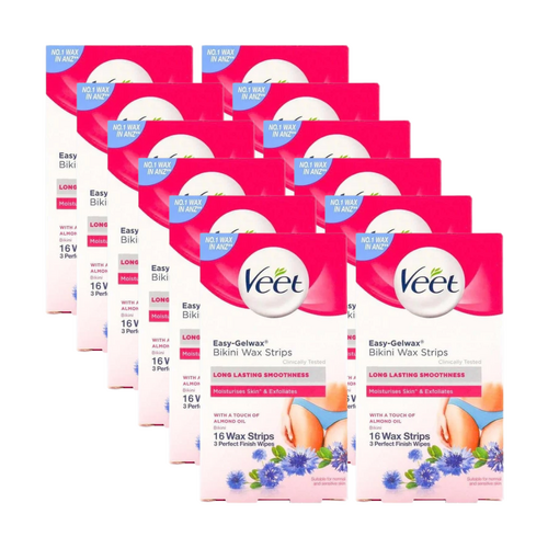 12 x Veet Easy-Gel Bikini Wax Strips 16 Pack